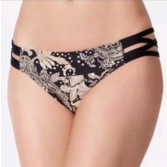 CARMEN MARC VALVO Strappy Brown Black Two Piece Tankini Paisley Printed Swimsuit - Picture 3 of 7